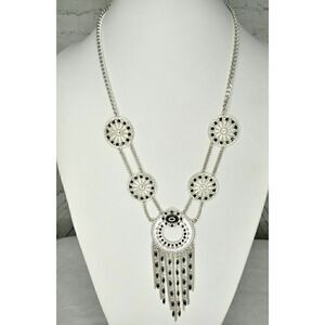 Native American Style Silvertone Necklace